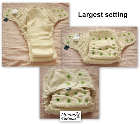 Bumboo Fitted Cloth Diaper largest setting