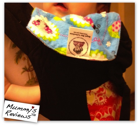 Mummy's Reviews - Angel Mel Collections Cuddly Buddies Bib on baby carrier